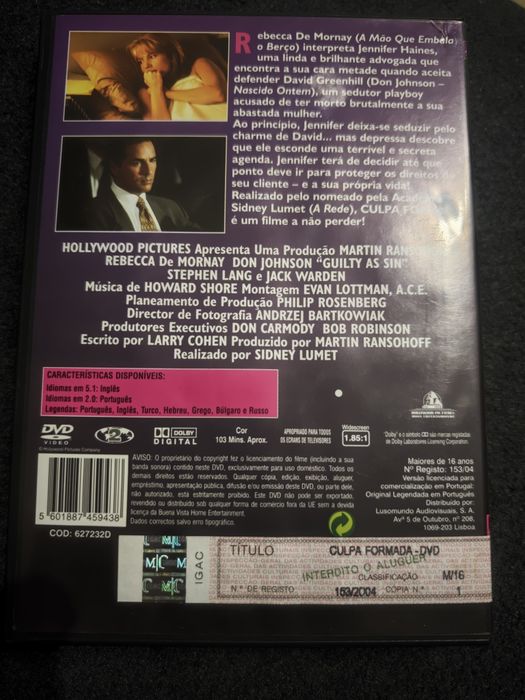 DVD Culpa Formada. RESERVADO