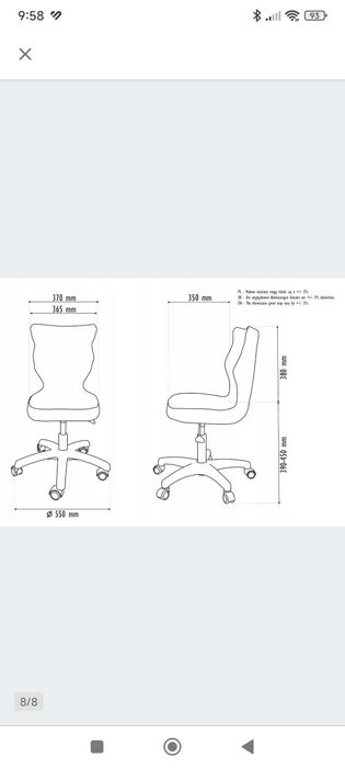 Jak NOWY Fotel obrotowy Entelo 4 Petit ,do wzrostu 133-159 cm,