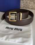 Ремінь miu miu шоколадного кольору