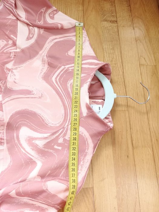 Sukienka, ASOS, 18/46, brudny róż, beż, długi rękaw, długa, elastyczna