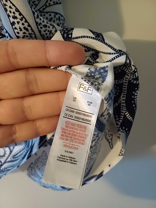 Biało granatowa bluzka F&F 48