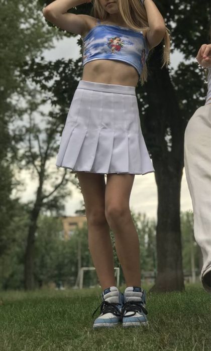 Теннисная белая юбка