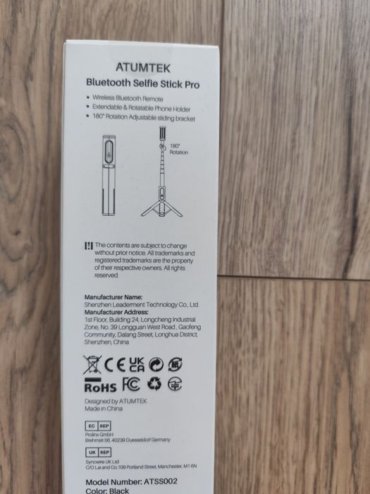 ATUMTEK statyw i kijek do selfie Bluetooth, możliwość rozszerzenia, 3