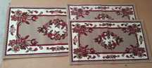 Conjunto de 3 tapetes com motivos florais