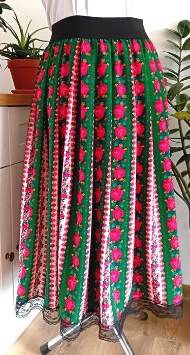 Spódnica MAXI góralska ludowa folk cleo kwiaty rozm S - XXL