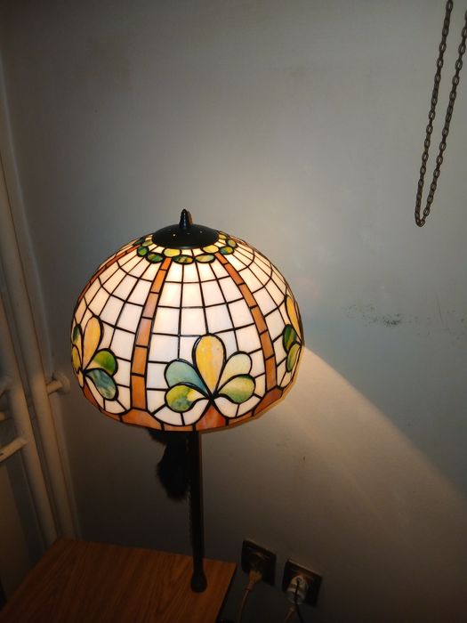 Tiffany Stara lampa podłogowa plus kinkiet
