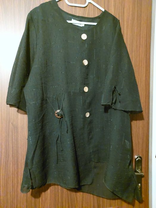 Tunika - sukienka w litery czarno-biała    XXL   Nowa i czarna bluzka