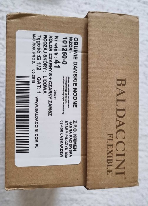 Baleriny nowe Baldaccini czarne rozm. 41 skóra zamsz