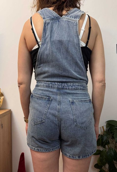 Ogrodniczki jeansowe krótkie na szelkach kombinezon krótki LMTD S 36