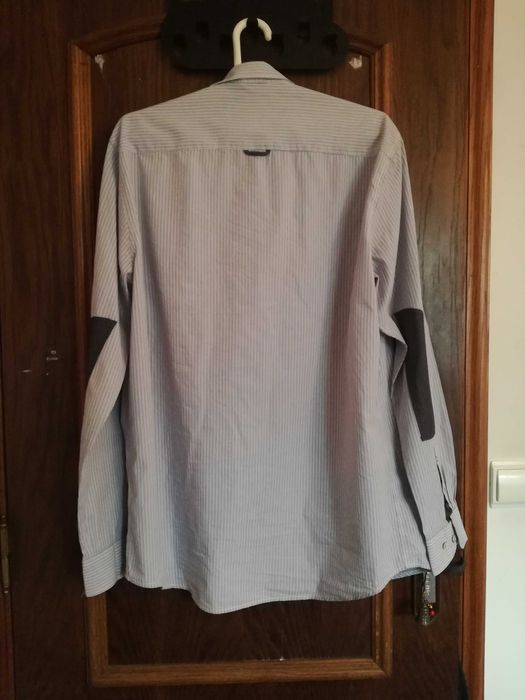 Camisa riscas branca e azul Lerros