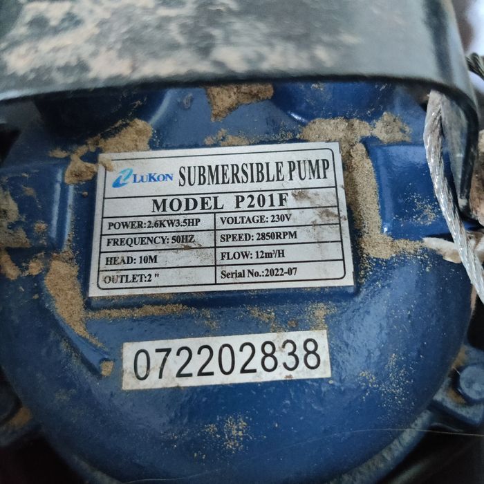 Погружной насос LuKon + шланг + трос (БУ, 1 раз в работе)