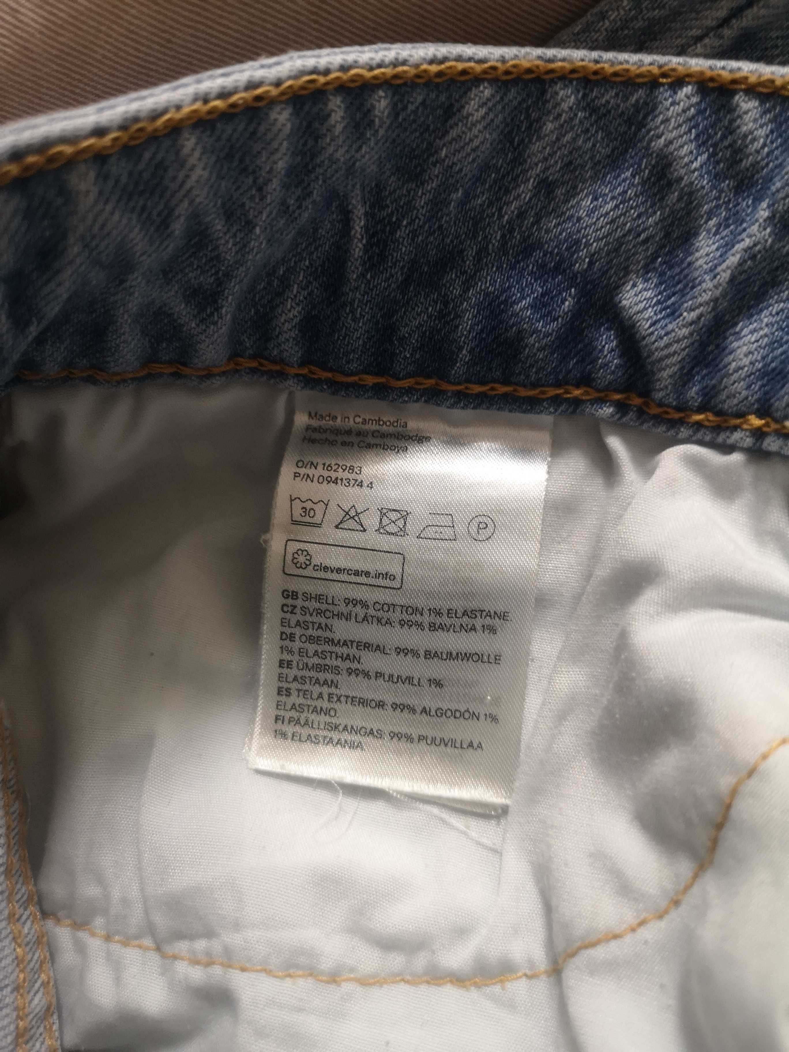 Calças de ganga cintura subida H&M, tamanho 36