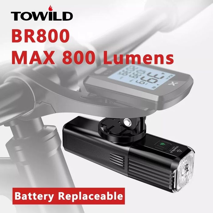 Фара Towild BR800, крепление Cyclami; Сигнализация Antusi Каденс пульс