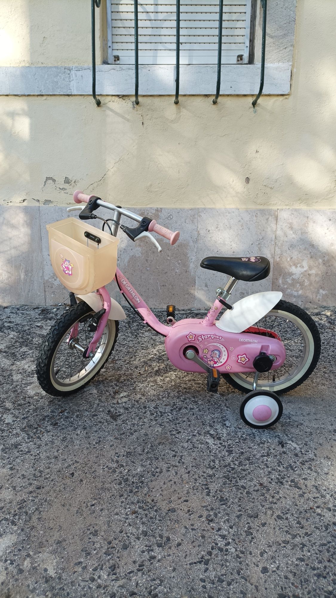 Bicicleta star girl Decathlon menina 3-6 anos 14 rodas de apoio