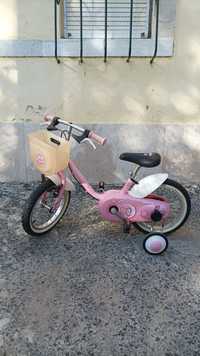 Bicicleta star girl Decathlon menina 3-6 anos 14 rodas de apoio