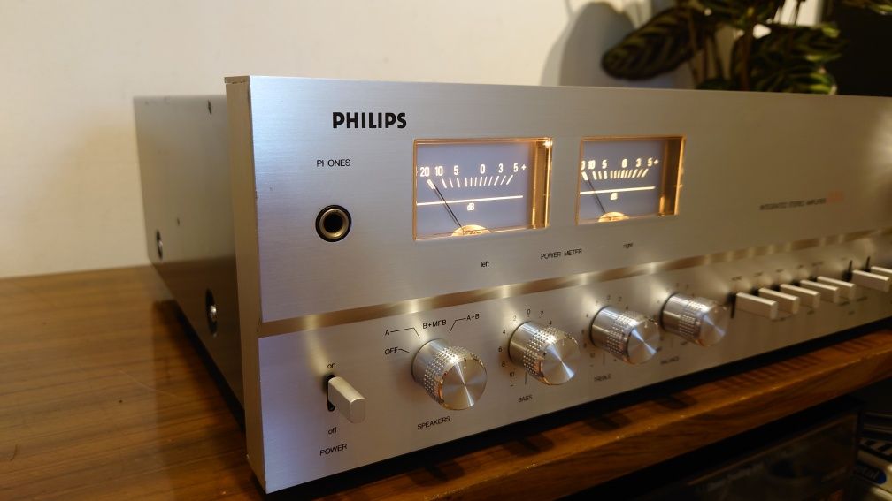 Philips AH386 wzmacniacz stereo, wychyły wycieraczki vintage lata 70te