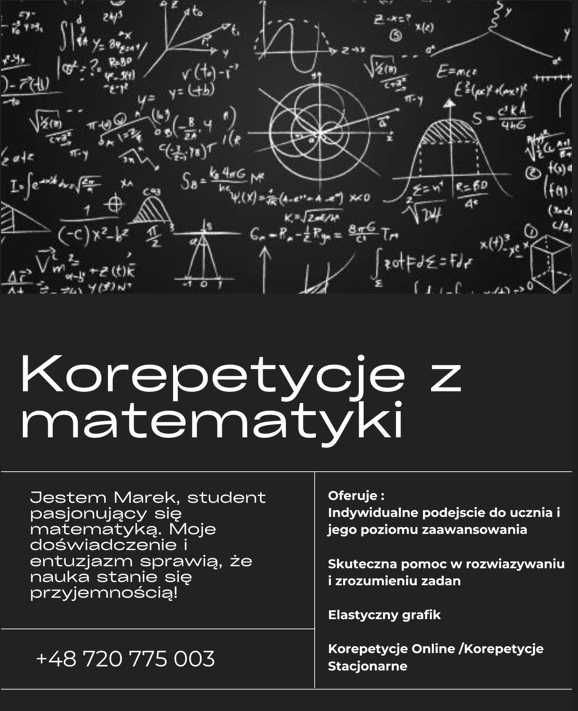 Korepetycje z matematyki stacjonarnie/online