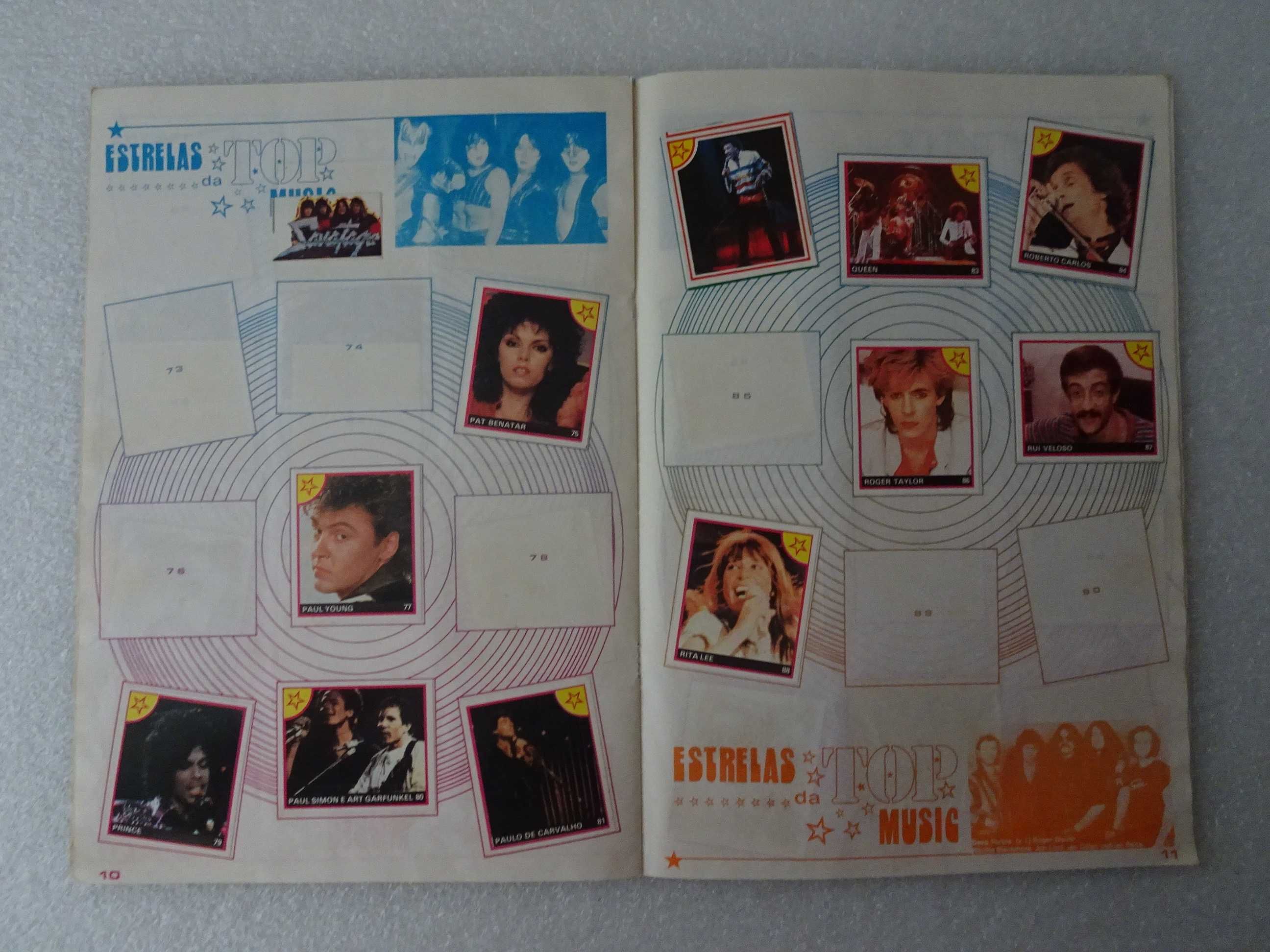 Caderneta de cromos Estrelas da Top Music (faltam 43 cromos)