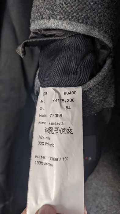 Wełniany męski płaszcz Jake*s XL Ramazotti klasyczny długi wełna