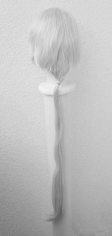 Szara długa peruka z kitką grzywką cosplay wig Zen Mystic Messenger