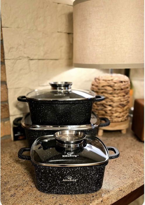 199 zł Zestaw 3 brytfanek marmurkowych szare lub czarne