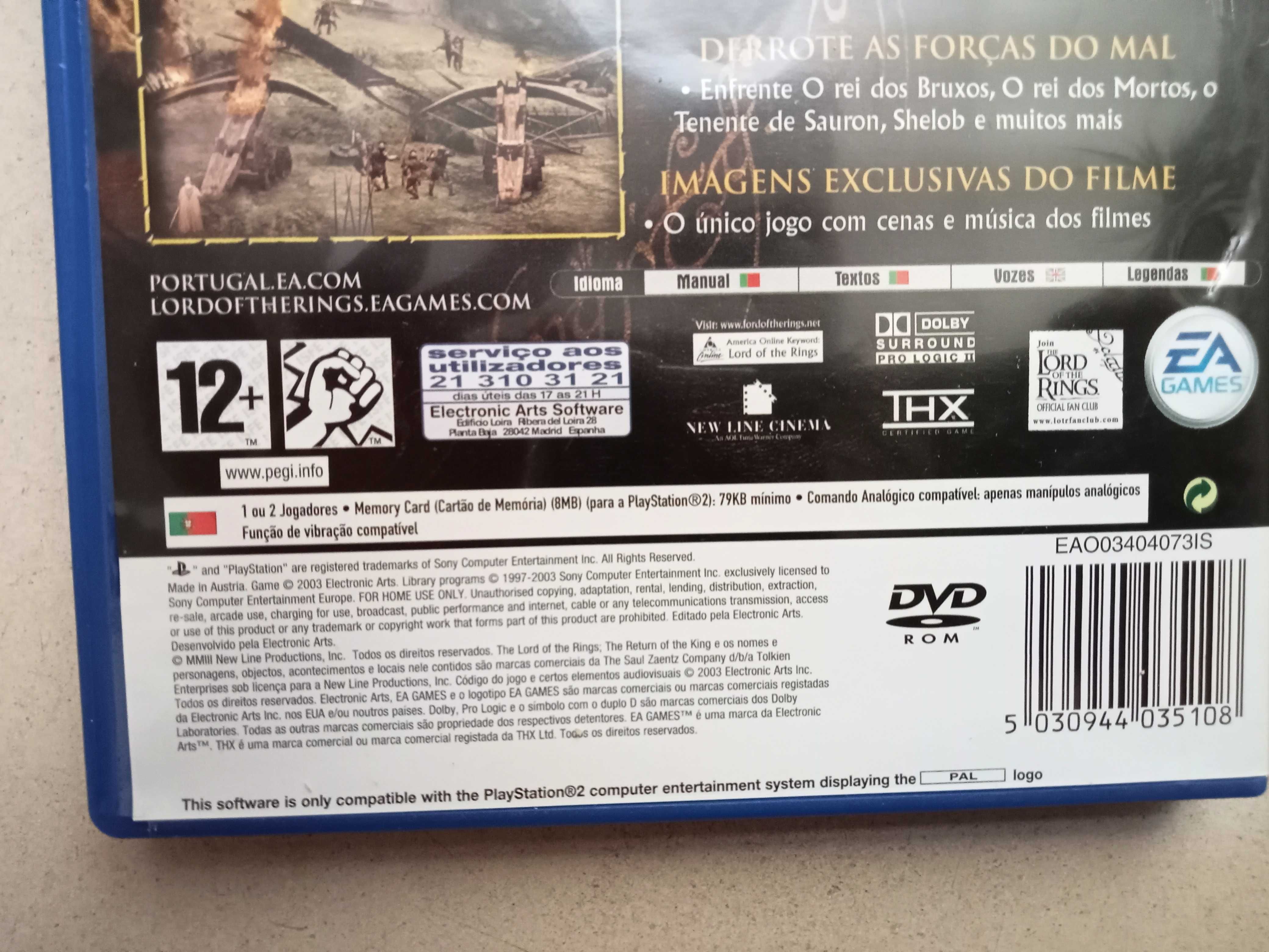 Jogo O Senhor dos Anéis para PS 2