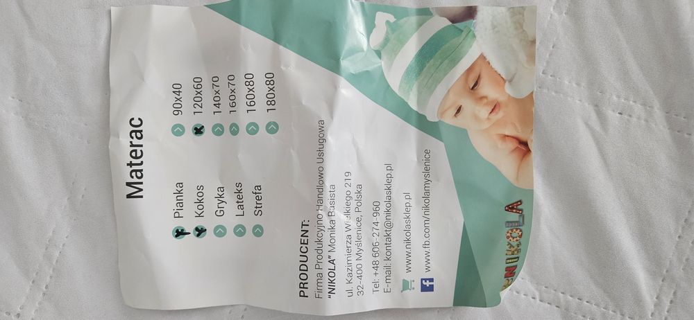 Materac dzieciecy Kokos + Pianka Jak Nowy!