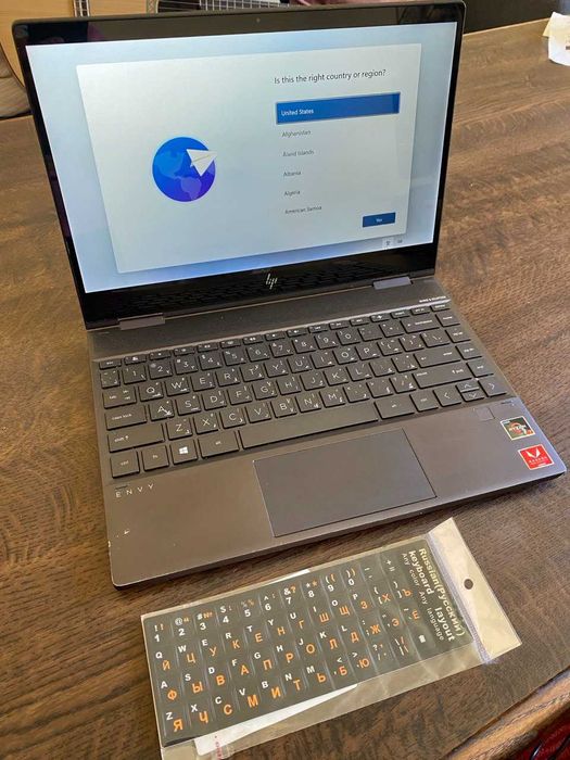 Laptop HP Envy Ryzen 7 13" 16Gb 512 Gb x 360 сенсорний екран Windows11