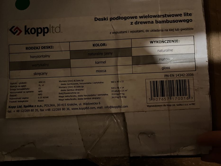 Deski podłogowe wielowarstwowe lite z drewna bambusowego