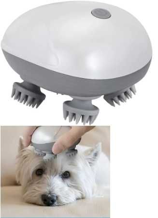 Електричний масажер для тварин (USB, 4 головки, для котів і собак)