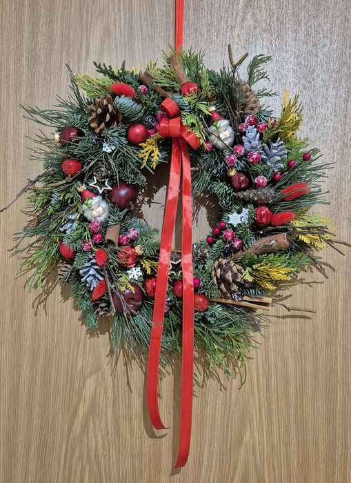 Wianek na drzwi dekoracja ozdoba prezent Boże Narodzenie