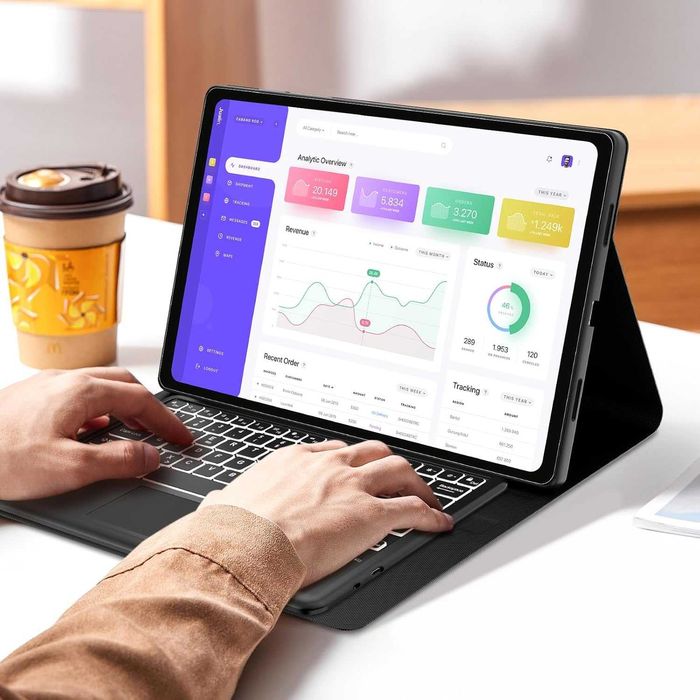 JADEMALL etui klawiatura LED RGB touchpad Samsung Galaxy Tab S9 Ultra