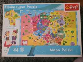 Trefl puzzle 44 elementy mapa Polski