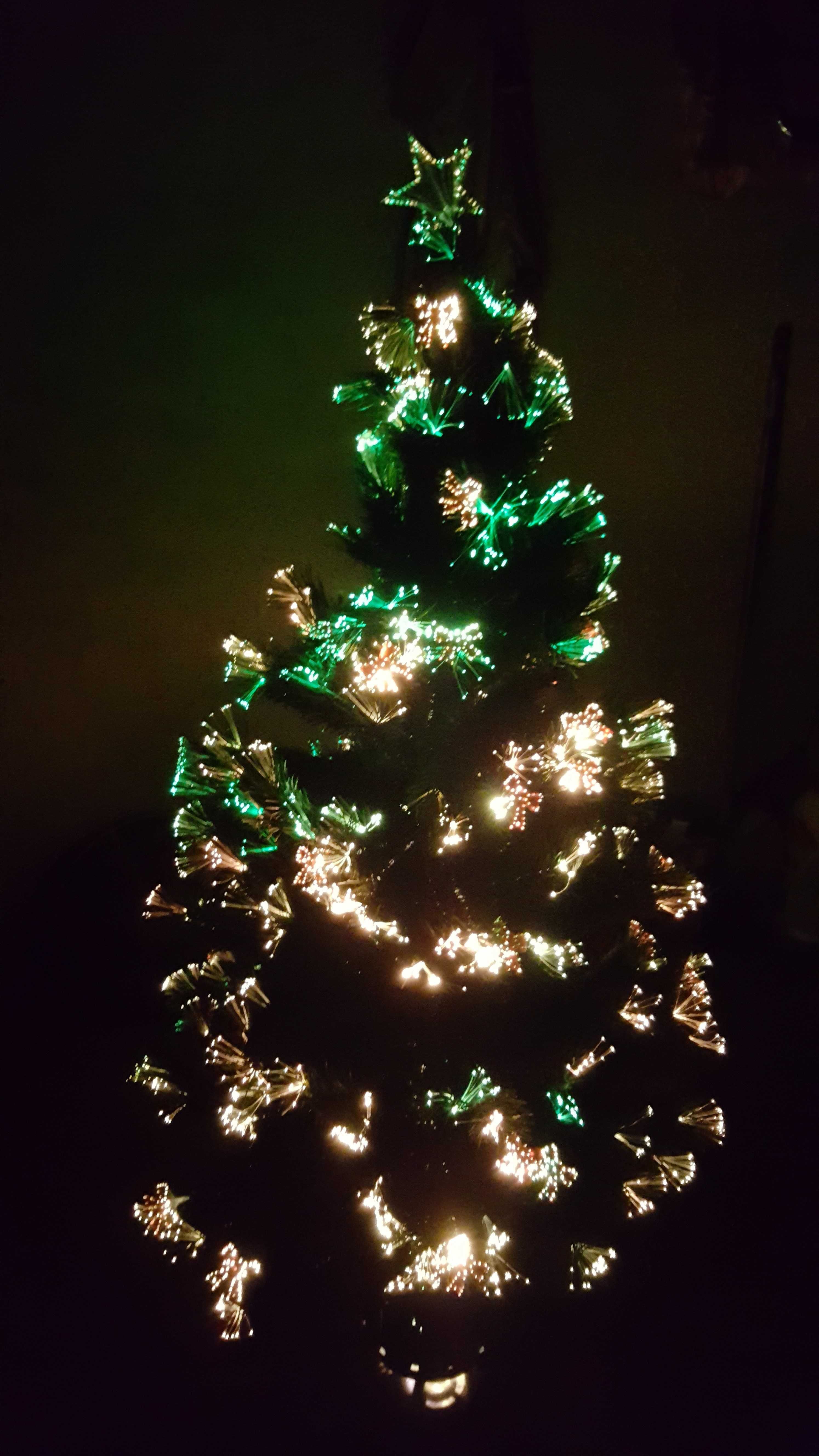 Árvore de natal com iluminação em fibra ótica, 1,55m de altura