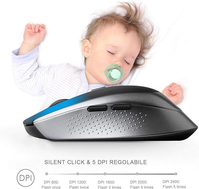JOYACCESS Bezprzewodowa Klawiatura i Mysz 2400 DPI - Ergonomiczna