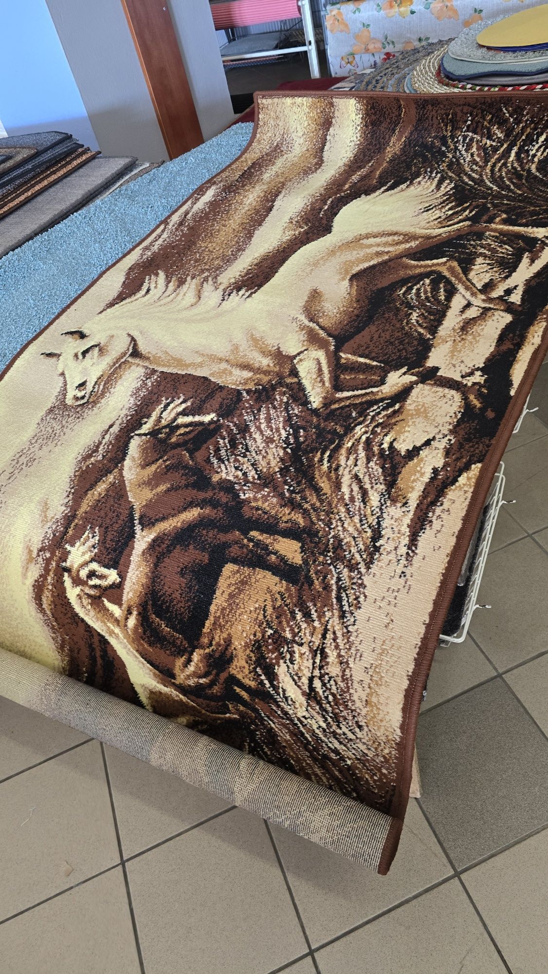 Dywan na ścianę makatka makata 100x210 konie z koniami