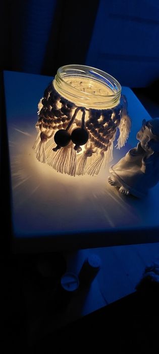 Lampiony makrama świecznik Boho z makramy