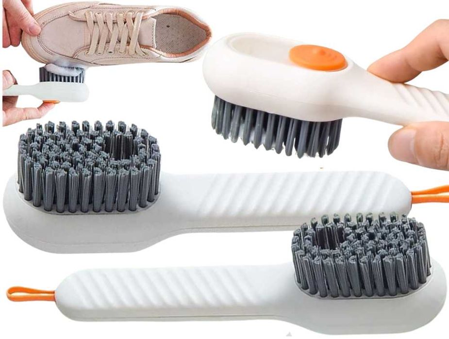 Szczotka do czyszczenia na moro do obuwia ubrań naczyń z dozownikiem