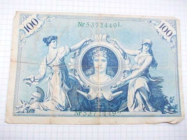 Банкнота Германия 100 марок 1908 Nr 5372449 L