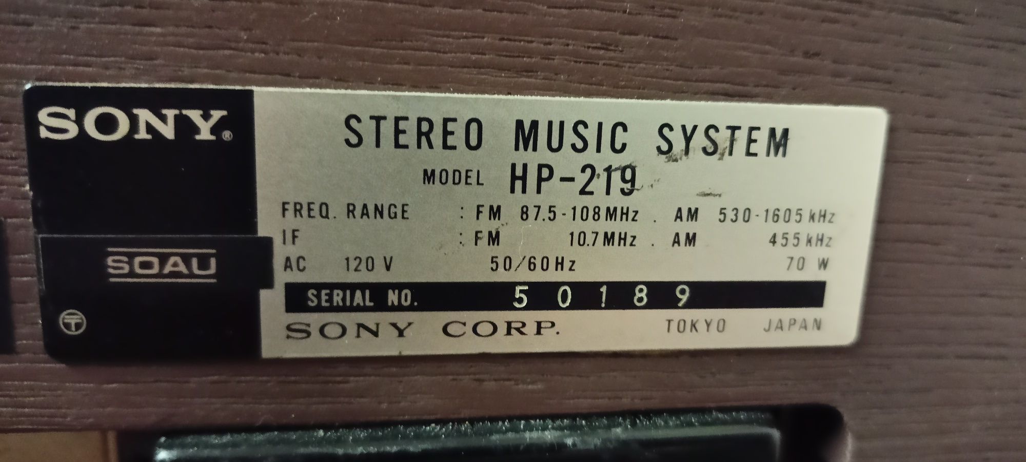 Sony HP 219, gramofon, radiomagnetofon, combo, szafa grająca