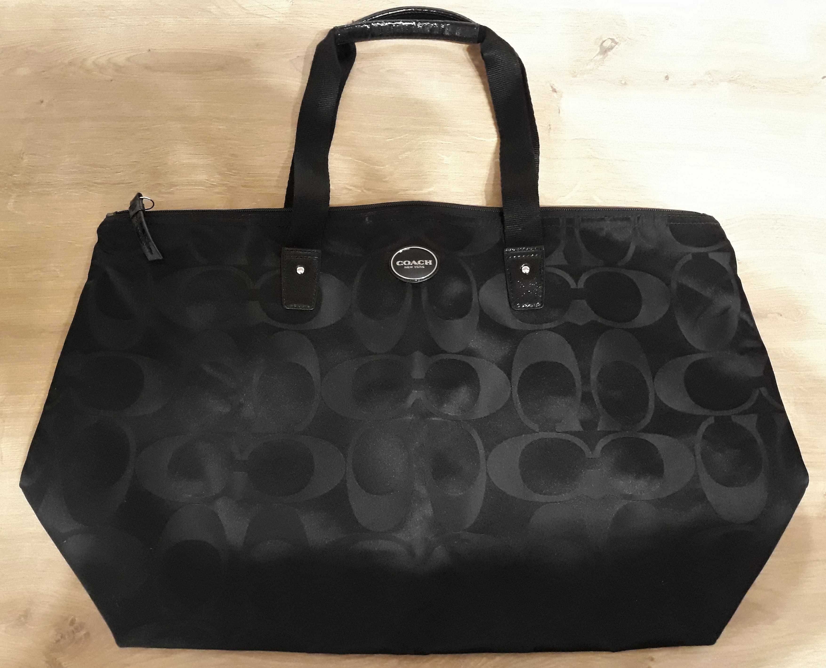 COACH Weekender Tote Shopperka Torba Torebka + Kosmetyczka Czarna