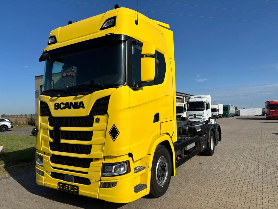Scania S450 6x2  Meiller RS 21.70 hakowiec , bezwypadkowa , serwis w Scania, (nie HIAB, PALFINGER, VDL, HYVA,) Nowy model NG , model Scania S  SCANIA Meiller RS 21.70 hakowiec , oś skrętna , podnoszona