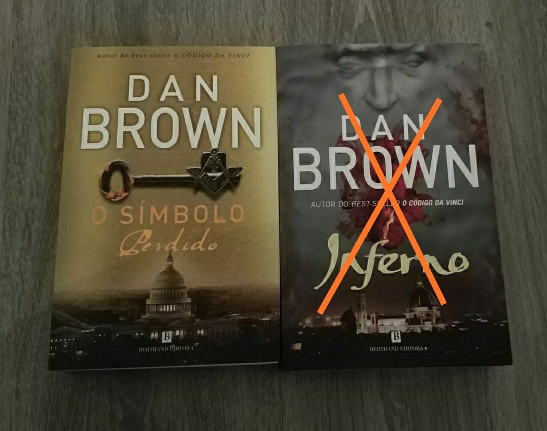 Livros Dan Brown O símbolo perdido e Inferno