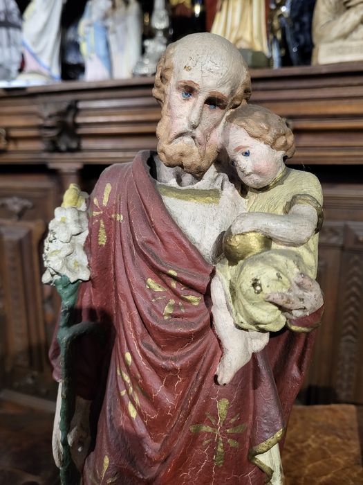 Stara figura Święty Józef z Jezusem