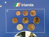 Irlanda - moedas de euros e cêntimos em cartão certificado