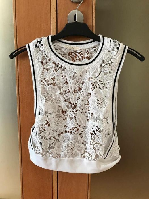 Bershka top croped rendado