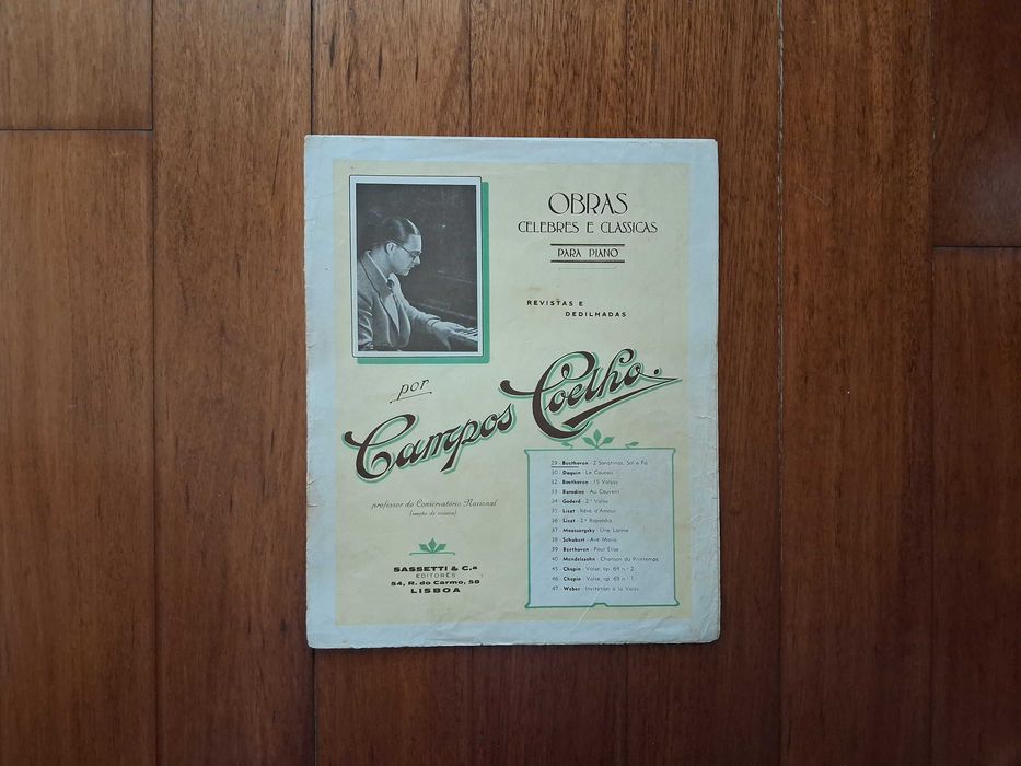 Conjunto 6 Partituras para Piano - Música Clássica - Campos Coelho