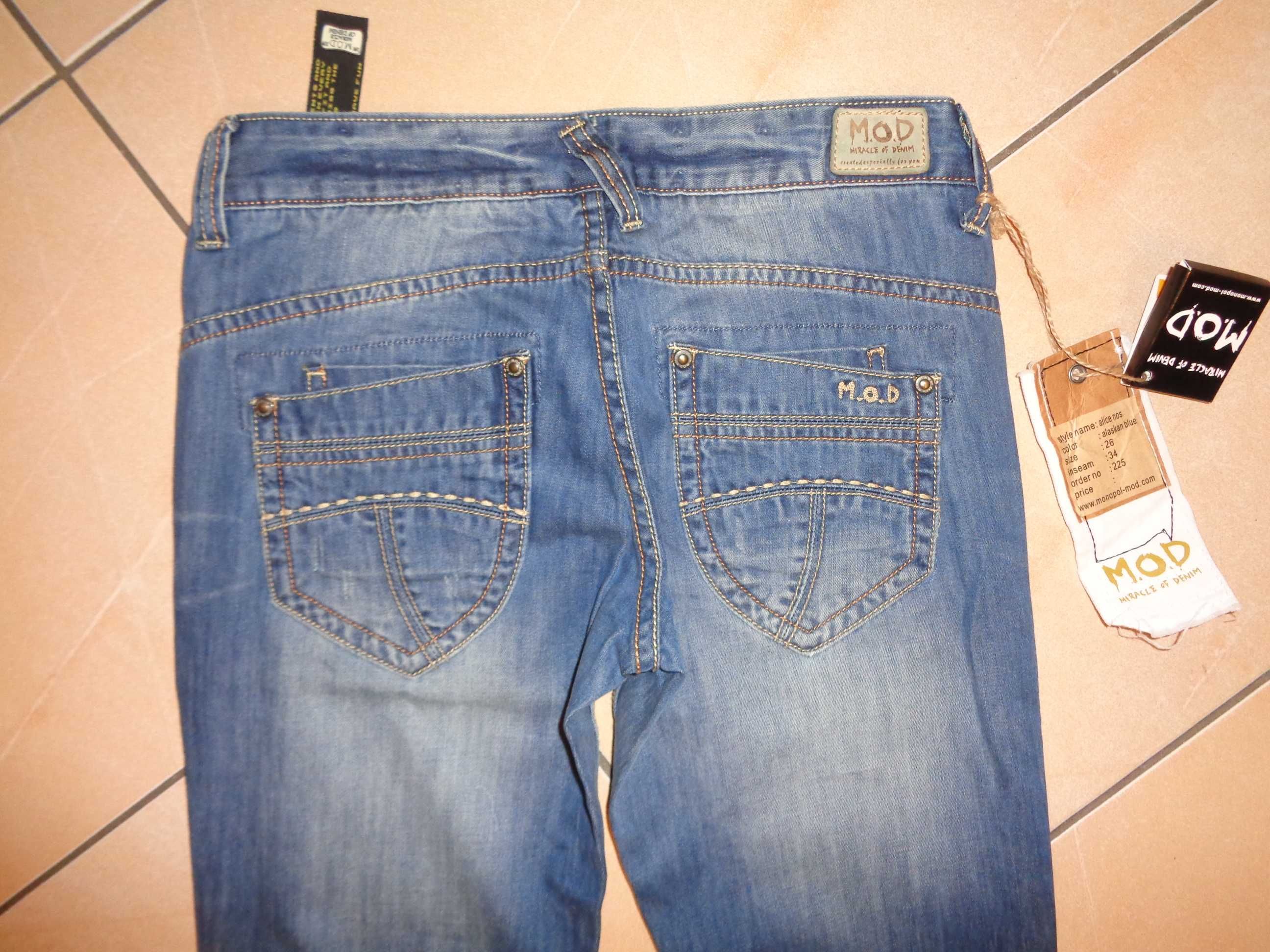 M.O.D. Miracle of DENIM oryg. niebieskie spodnie jeansowe NOWE r 26/34