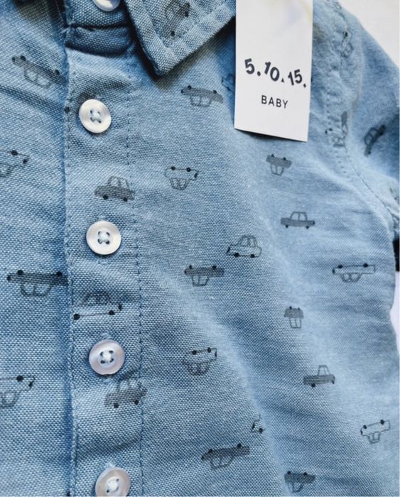 Koszula 5-10-15 z dlugim Rękawem 80 guziki nowa samochodu na guziki