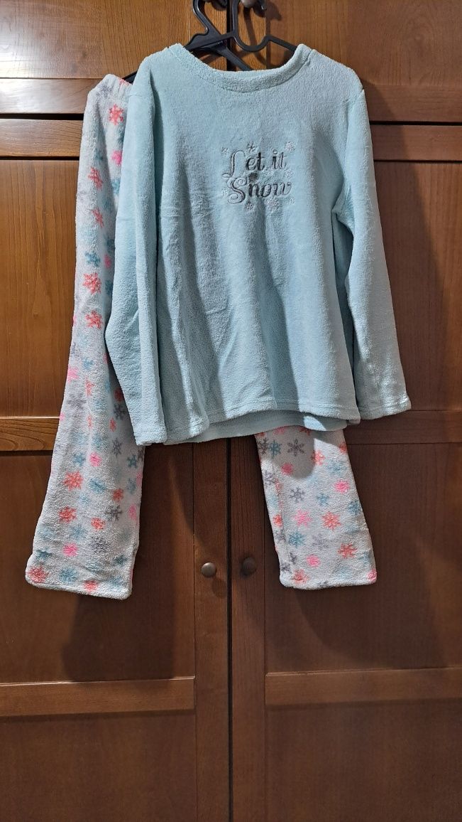 Conjunto de Pijama Quente Azul Bebé